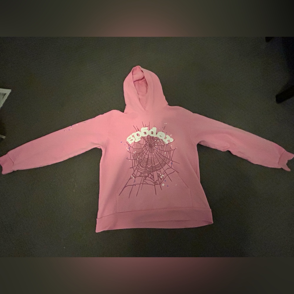 Medium og web sp5der hoodie pink